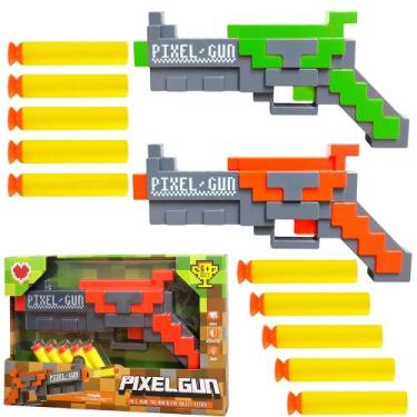 Imagem de Kit 2 Lançadores Pixel Gun 2.0 de Dardos que Grudam Infantil Minecraf 