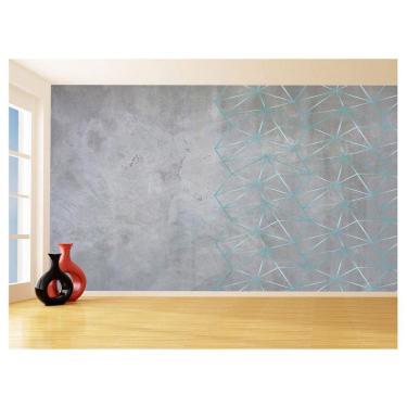 Imagem de Papel De Parede Concreto Linhas Azul Turquesa 3,5M Kkt304