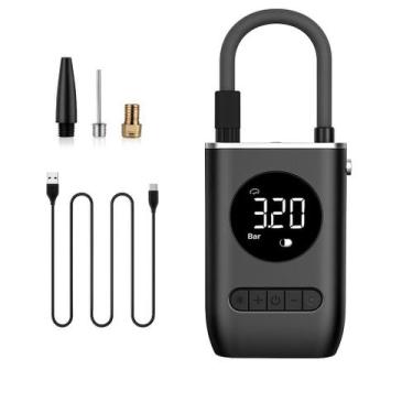 Imagem de Compressor de Ar Digital Portátil Recarregável USB com Bicos Adaptador