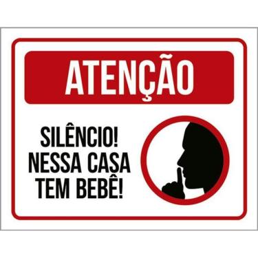Imagem de Kit 10 Placas Silêncio Nessa Casa Tem Bebê 36X46