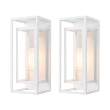 Imagem de Arandela de parede externa mirrea 35x14x14cm à prova d'água branca fos