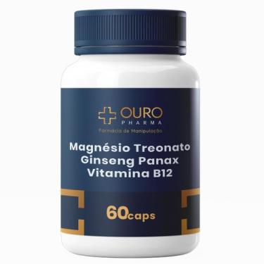 Imagem de Magnésio Treonato 200mg Ginseng Panax Vitamina B12 60 Caps - Ouro Phar