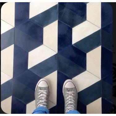 Imagem de Ladrilho Hidráulico Hexagonal 20x20 cm - Kit com 27 Peças - no-brand