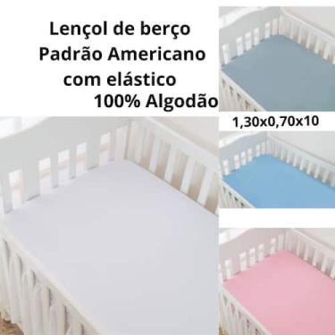Imagem de Kit 2 Lençol de Berço Padrão Americano com elástico 100% Algodão - Ali