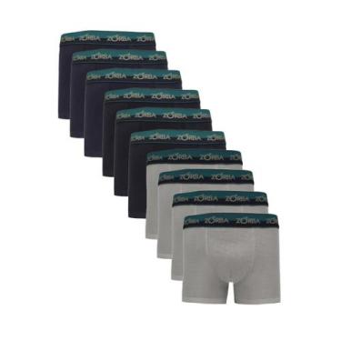 Imagem de Kit 10 Cuecas Zorba Boxer Max Algodão 702 Mho/Pto/Graf - XG, Mho, Pto,