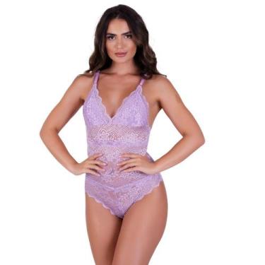 Imagem de Body de Renda Decote Bore Luiza - NAKA MODAS, P, Roxo