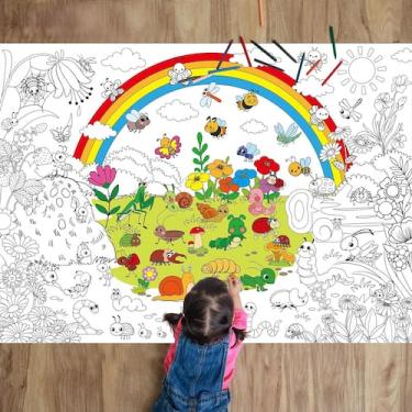 Imagem de Pôster para colorir Bug Garden Naozinebi para crianças com toalha de m