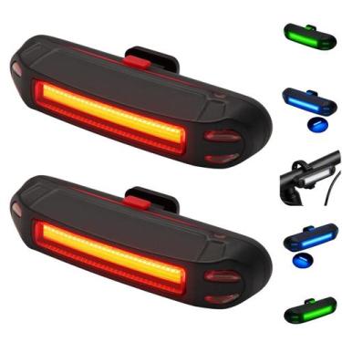 Imagem de Kit 2 Lanternas Traseiras Para Bicicleta LED Potentes Recarregáveis co