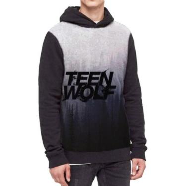 Imagem de Moletom Com Capuz Teen Wolf Full Print Ref:74 - smoke, Preto, GG