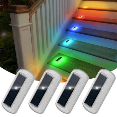 Imagem de Solar Step Lights T-SUN RGB 7 cores, 2 modos de iluminação, pacote com