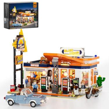 Imagem de Conjunto de tijolos de construção FUNWHOLE City Gas-Station com 1608 u