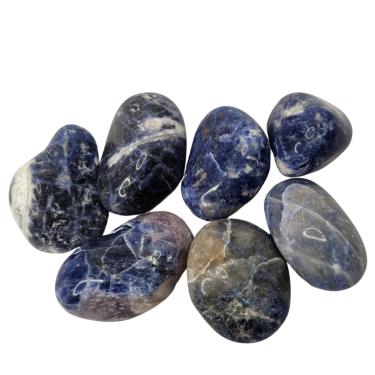 Imagem de Pedra Natural Sodalita 4 a 6 cm Rolada 500 gramas