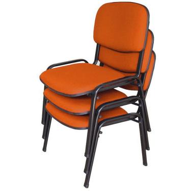 Imagem de 03 Cadeiras para Auditórios Linha Hotel Auditório Laranja