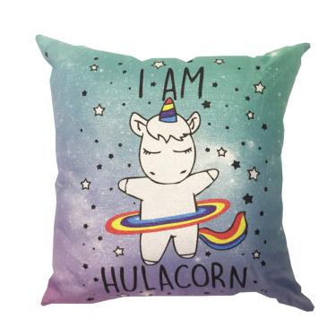 Imagem de Almofada Unicórnio HulaCorn Azul Cheia Com Enchimento 43x43cm