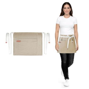 Imagem de Avental de Cintura Bege Caqui Algodao Cafeteria Vegano 10un