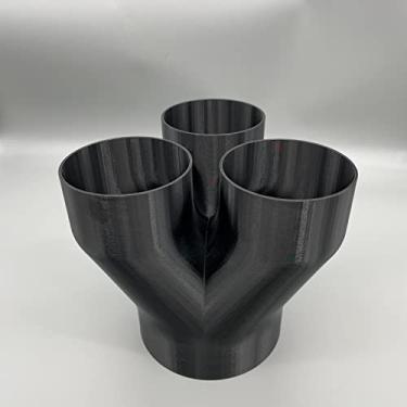 Imagem de Conexão de duto divisor de 3 vias de 15 a 10 cm para poeira de madeira, barraca de cultivo, preto