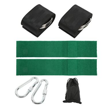 Imagem de Kit de suspensão para balanço de árvore, resistente, 1000kg, mosquetão, gancho, conjunto de alça, varanda, acampamento, balanço, rede, nylon, aço, 56,7 polegadas de comprimento