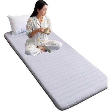 Imagem de Colchão De Piso Único Com Saco De Armazenamento A Vácuo Reutilizável - Tapete De Tatami Japonês, Almofada De Futon De Algodão, Roll-up, Espreguiçadeira Dobráve, Grey, 90x200CM