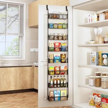 Imagem de Fovkdcvw Organizador de despensa sobre a porta, organização e armazenamento de porta de despensa de 8 níveis, suporte para temperos sobre a porta, prateleiras de armazenamento de casa e cozinha para