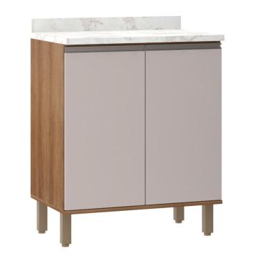 Imagem de Balcão De Cozinha C/Tampo 70cm 2 Portas Diana Avelã