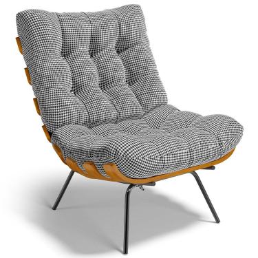 Imagem de Poltrona Decorativa Sala de Estar Costela L02 Pied Poule - Lyam Decor