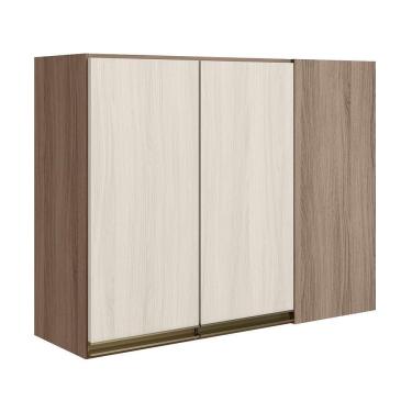 Imagem de Armario Canto Reto 2p Mdf 89cm Kali 12213 Carvalho Toq Bianco Toq Nicioli Carvalho Toq Bianco Toq