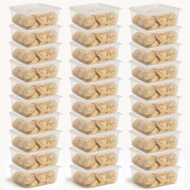 Imagem de Kit 3 a 30 Potes Plásticos 270ml Tampa Transparente  Potes Mini Marmit