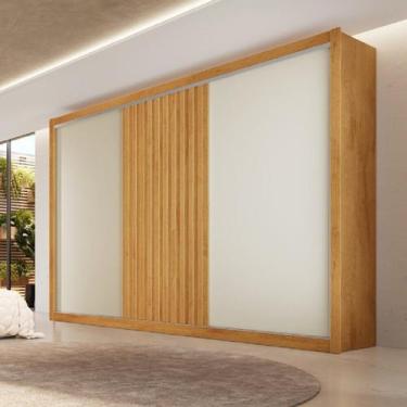 Imagem de Guarda-roupa Casal Ripado 3 Portas e 6 Gavetas Vitória - Móveis Europa