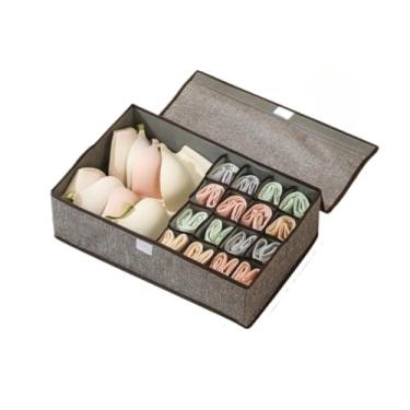 Imagem de Caixa Organizadora De Gaveta Com Divisórias, com Tampa, Anti Poeira, Multiuso Para Peças Intimas, Meias, Calcinha(Tamanho G - 1 PÇ)