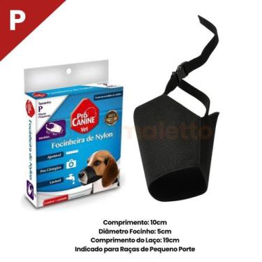 Imagem de Focinheira de Nylon Ajustável Cachorro Pet PróCanine, P