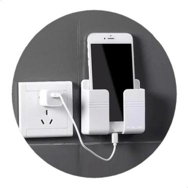 Imagem de 10 Suporte De Parede Para Celular Controle Plástico Branco Cinza Amare
