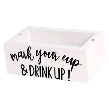 Imagem de Ｂｅｓｇａ Organizador de Xícaras, Caixa de Armazenamento de Mesa, Fileira Dupla, Dispensador de Xícaras de Café Multifuncional, Suporte para Bar, Sala de Armaze, Branco, Tamanho real