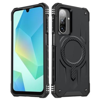 Imagem de Capa Pucciculn para Samsung Galaxy A16 5G 2024 - Carregamento magnético sem fio, almofada de ar de 4 cantos, capa antiderrapante TPU + PC, capa à prova de choque compatível com suporte de carro para