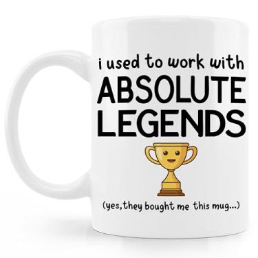 Imagem de BESERH Coworker Leaving Gifts Caneca de café, Retirement Farewell Going Away Goodbye Gifts for Coworkers Boss, I Used to Work with Absolute Legends Caneca de café cerâmica 325 ml
