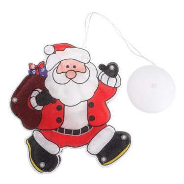 Imagem de Lâmpada decorativa de Natal com ventosa de Papai Noel, função de luz noturna, enfeite de janela de festa de fim de ano, lâmpada de decoração de Natal gratuita para casa festiva