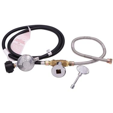 Imagem de METER STAR Peças para fogueira de propano/lareira, sistema de válvula de controle de gás propano, válvula reguladora com mangueira e kit de chaves, máximo de 90.000 BTU
