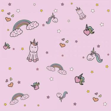Imagem de Papel De Parede Infantil Unicórnio Menina
