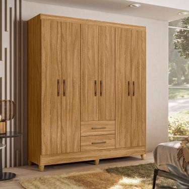 Imagem de Guarda Roupa Casal 6 Portas 2 Gavetas 153x182cm Panamá Moval Freijó