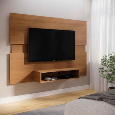 Imagem de Painél Suspenso Eccos para TV 50 Polegadas com Nicho e Regua central Vesátil. (Nature)