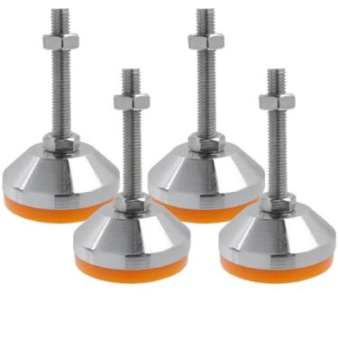 Imagem de LC LICTOP Pés niveladores M10 x 80 mm, capacidade de 997 kg, deslizadores giratórios ajustáveis para móveis, base antiderrapante de 5 cm, niveladores de pés de borracha para mesa, prateleiras