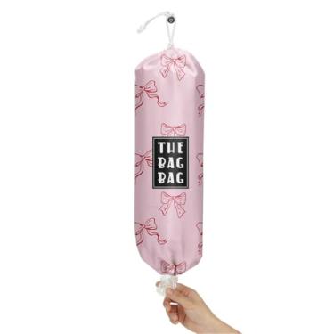 Imagem de IHopes+ Organizador de saco de plástico, reutilizável e lavável, organizador de sacola de compras estilo feminino, para decoração de casa, cozinha, viagem, acampamento, use 1 pacote, padrão de laço