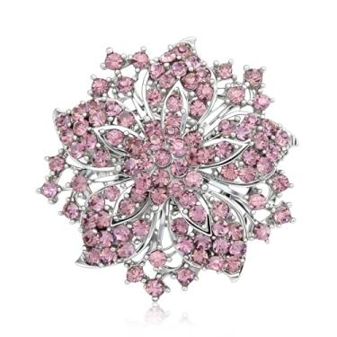 Imagem de Broche de strass joias de strass broche de cristal broches e alfinetes para mulheres xaile presentes de Natal, Large, Zinco, Sem Pedra Preciosa