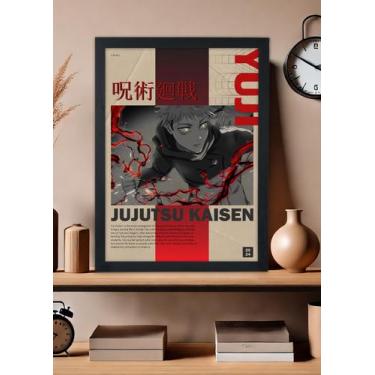 Imagem de Quadro Decorativo Yuji Itadori - Com vidro Tamanho:21cm x 30cm (A4) - 