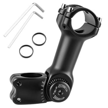 Imagem de TRIWONDER Haste de bicicleta 25,4 31,8 ajustável 60 graus 90 mm 110 mm 130 mm Extensor de guidão para bicicleta de montanha, bicicleta de estrada, MTB, BMX, ciclismo