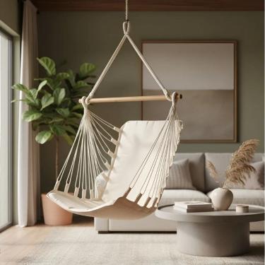 Imagem de Cadeira de Balanço Acolchoada Suspensa Rede de Teto