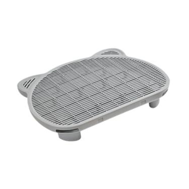 Imagem de Generic Tapete para areia de gato, camada dupla, lavável, reutilizável, degraus elevados, rampa para areia de gato pequeno, fornecimento para animais de, Cinza