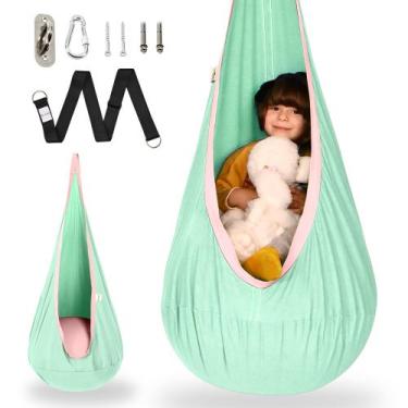 Imagem de Asiento Columpio Nido OUTREE para Niños, Hamaca Infantil de Algodón, C
