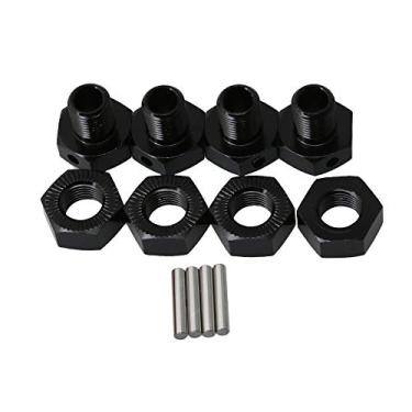 Imagem de BQLZR Preto EA1015 Liga de Alumínio 17 mm Roda Hex Hub Mount Drive Hex com Pinos para JLB RC1:10 Golden Cheetah Largefoot Car Pacote com 4