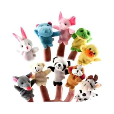 Imagem de Conjunto De Fantoches De Dedo De Pelúcia Para Crianças, Bonecos De Ani