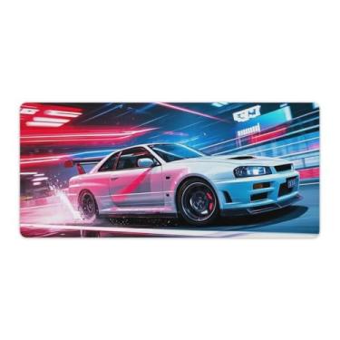 Imagem de HouLaiZhe JDM R34 Sprint Extreme Speed Sports Cool Gaming Mouse Pads JDM Car Desk Pads Grandes Mousepads para teclado de mesa de computador 40 x 90 cm
